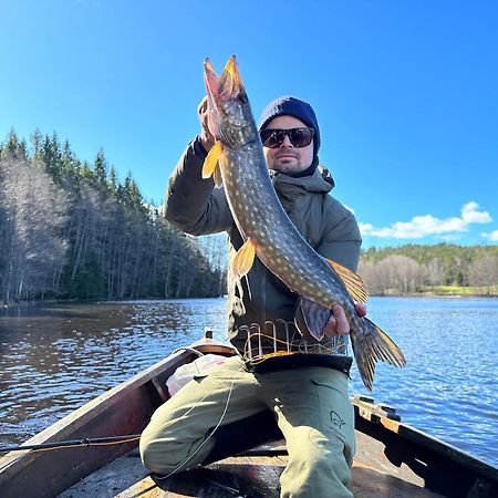 Tretopphytter Pa Grensen - Elghytta Med Robat Og Gjeddefiske Галден Екстер'єр фото